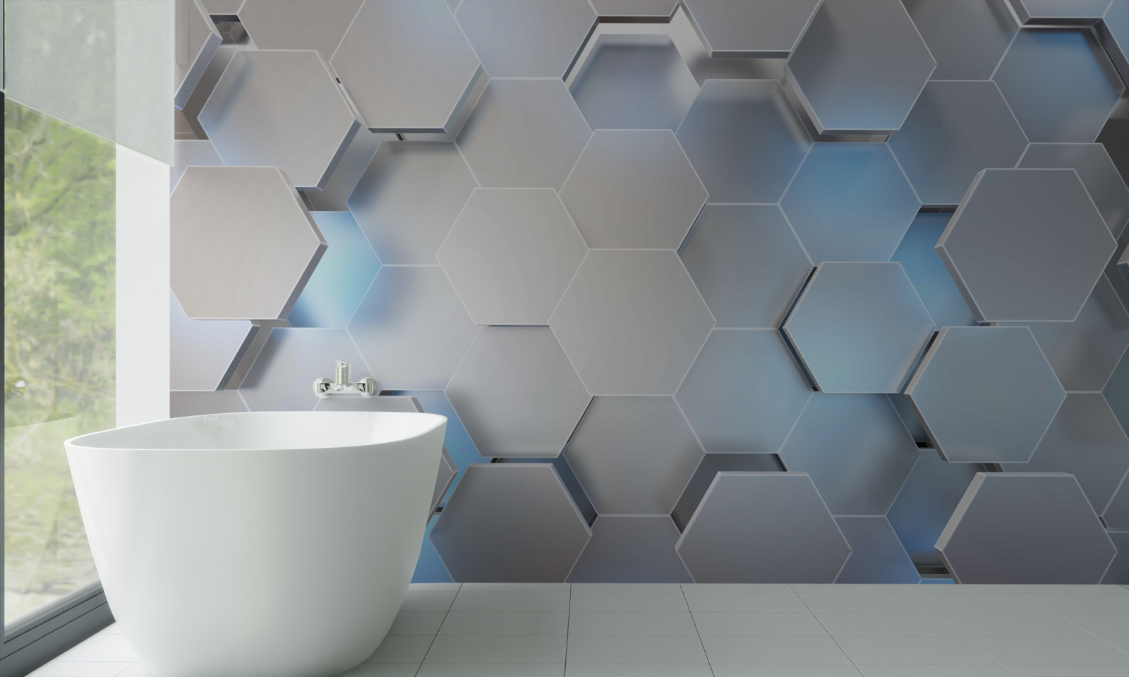 Fototapeta szare sześciokąty