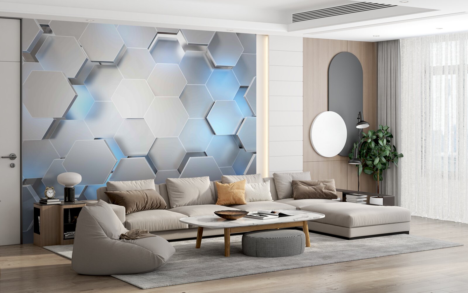 Fototapeta szare sześciokąty