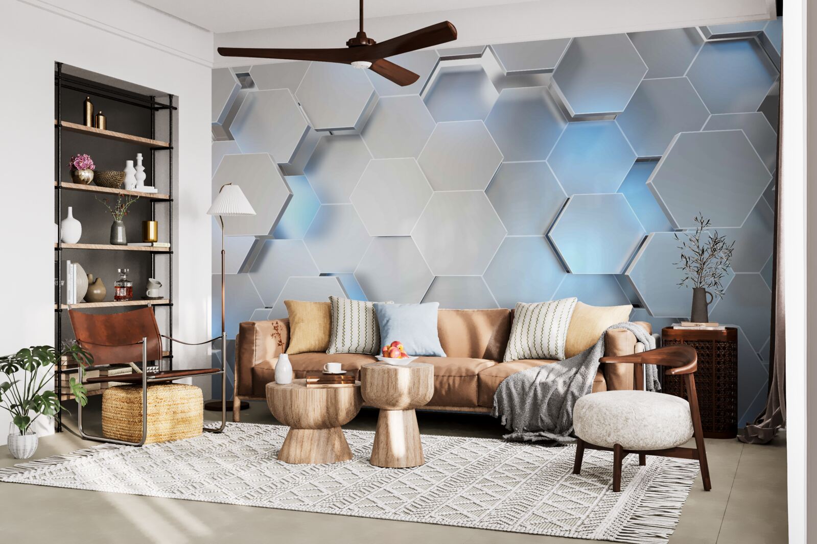 Fototapeta szare sześciokąty