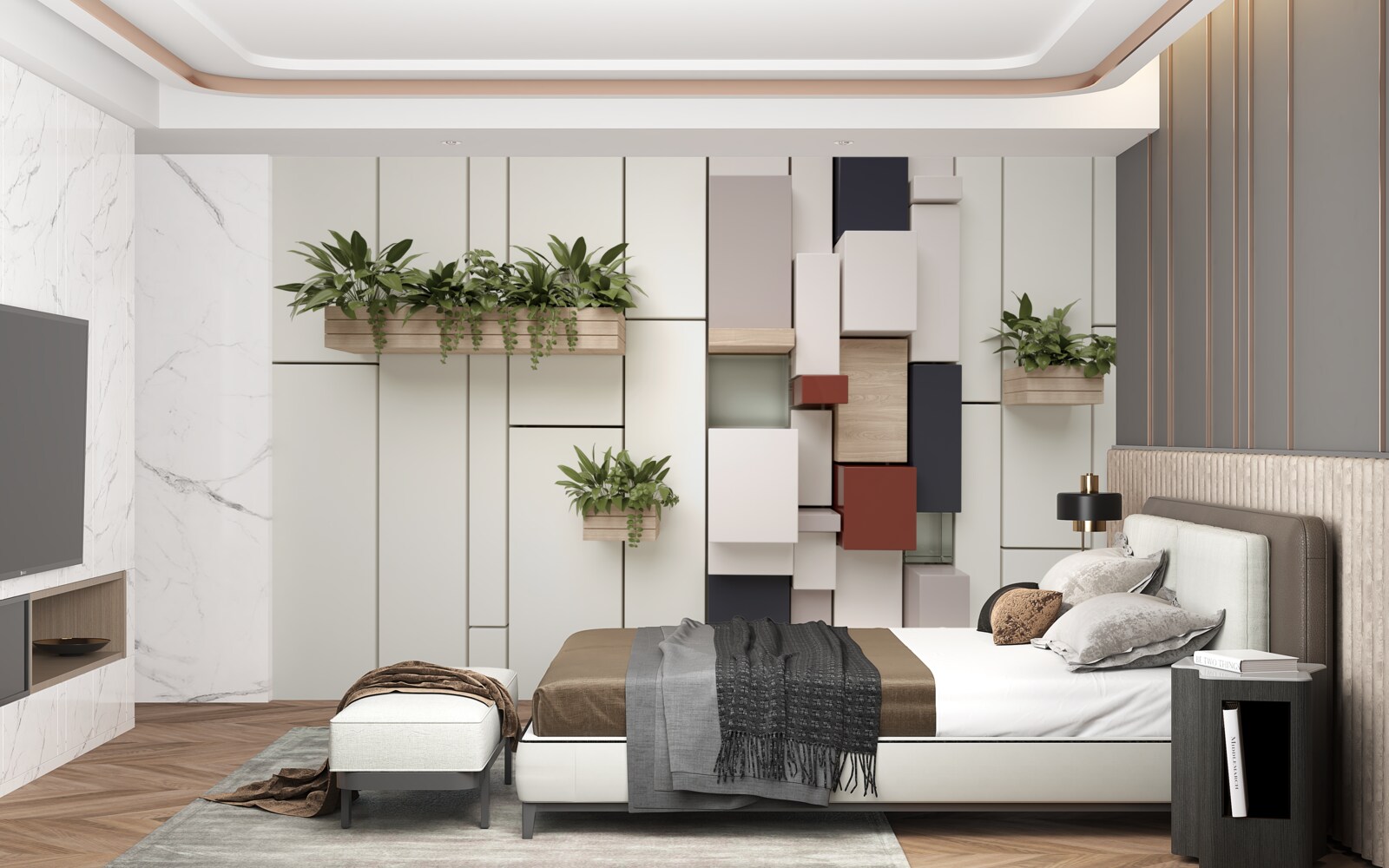 Fototapeta zielone rośliny w doniczkach