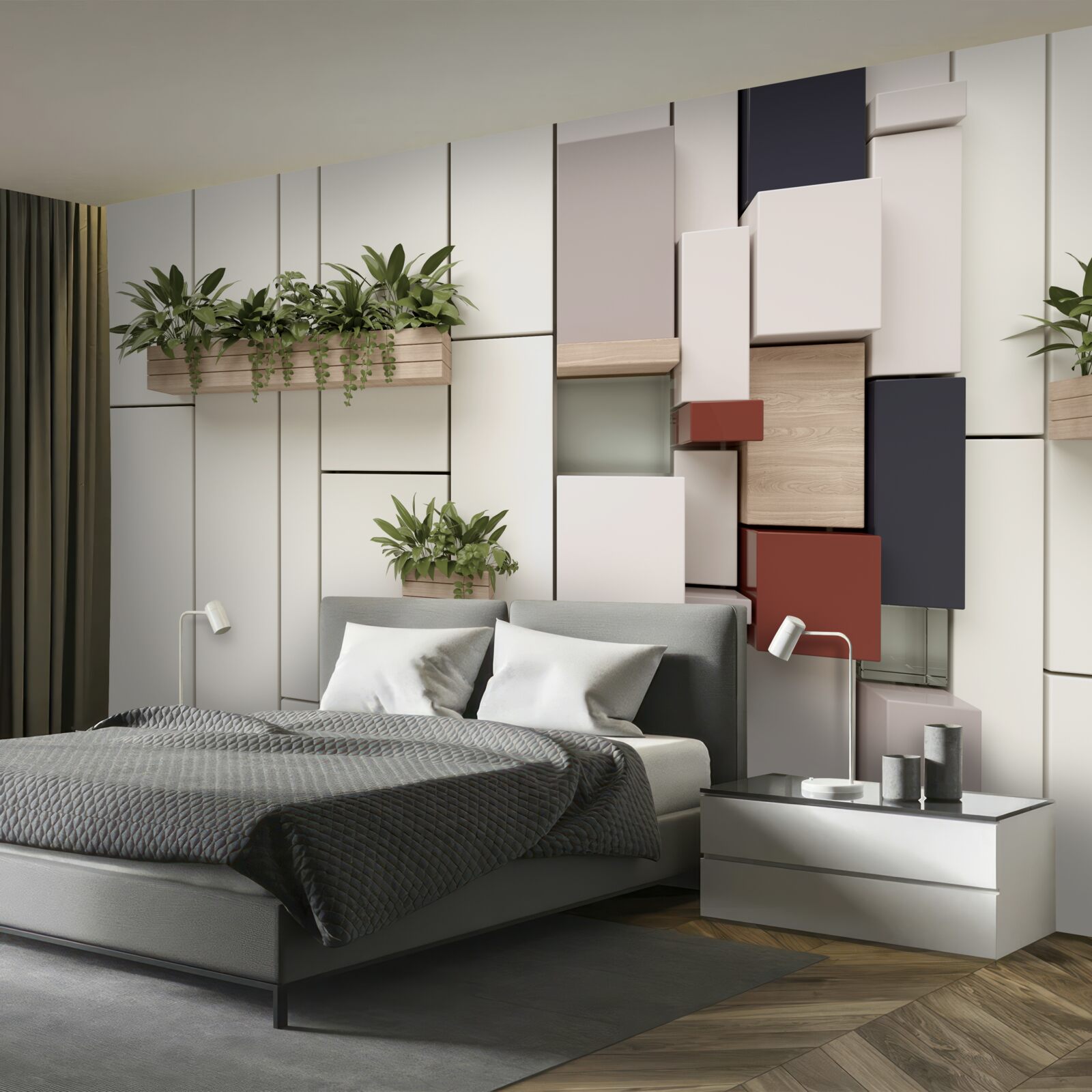 Fototapeta zielone rośliny w doniczkach