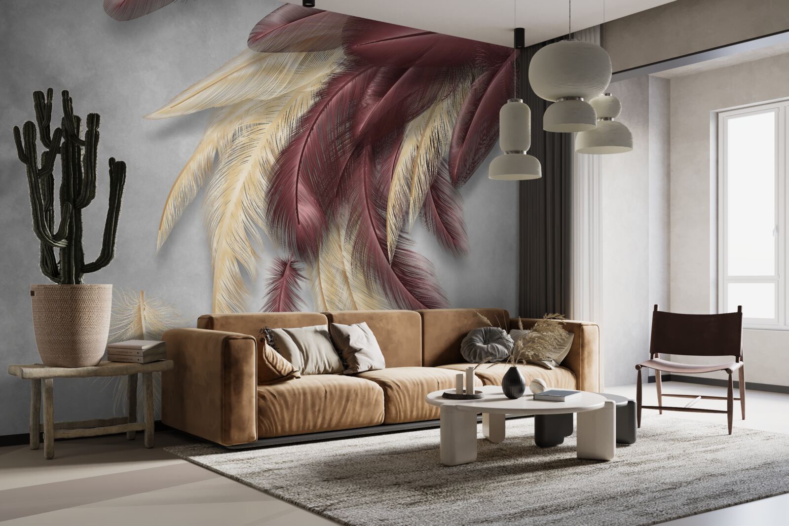 Fototapeta pióra w odcieniach złota i fioletu