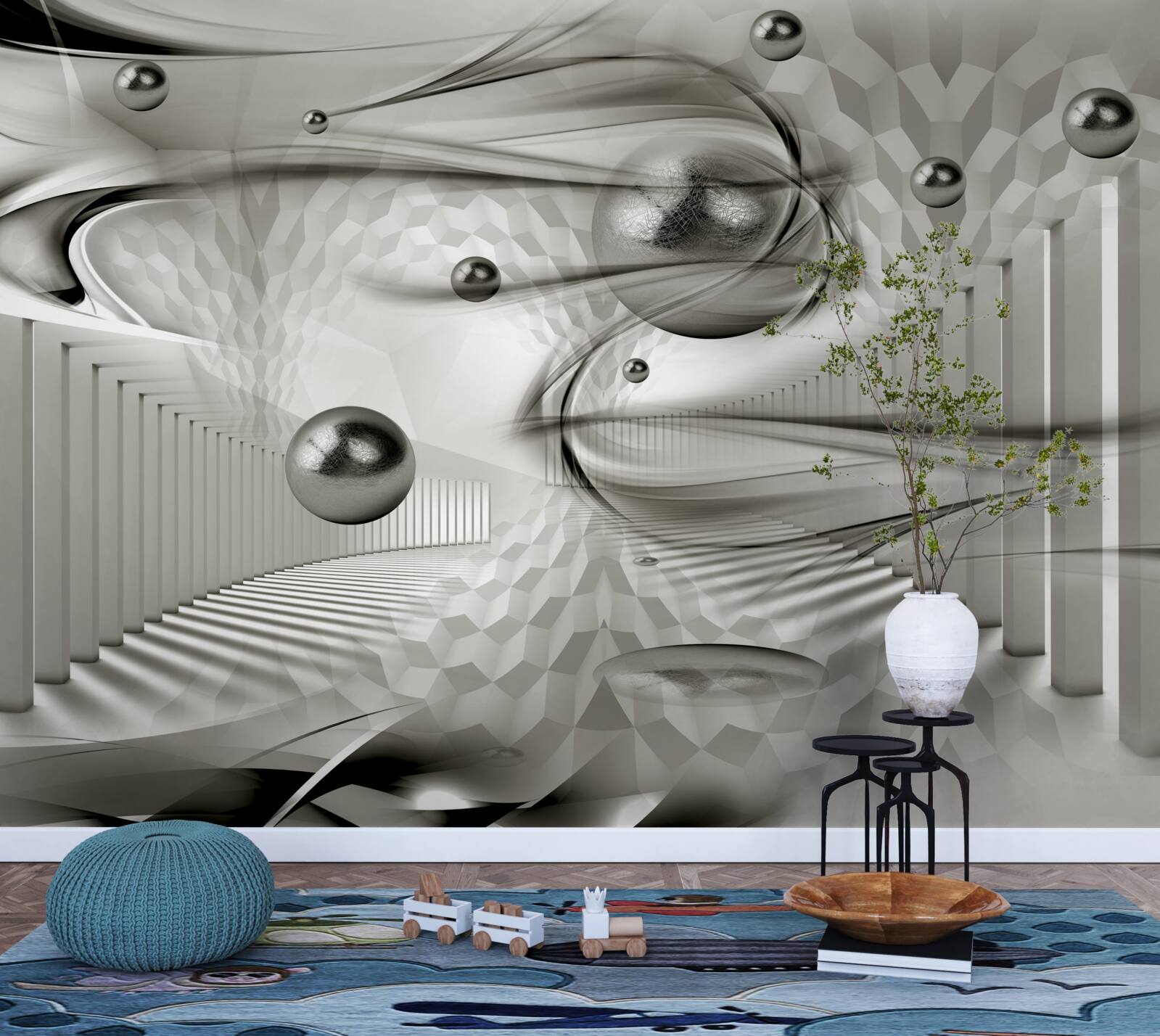 Fototapeta różne geometrie w odcieniach szarości