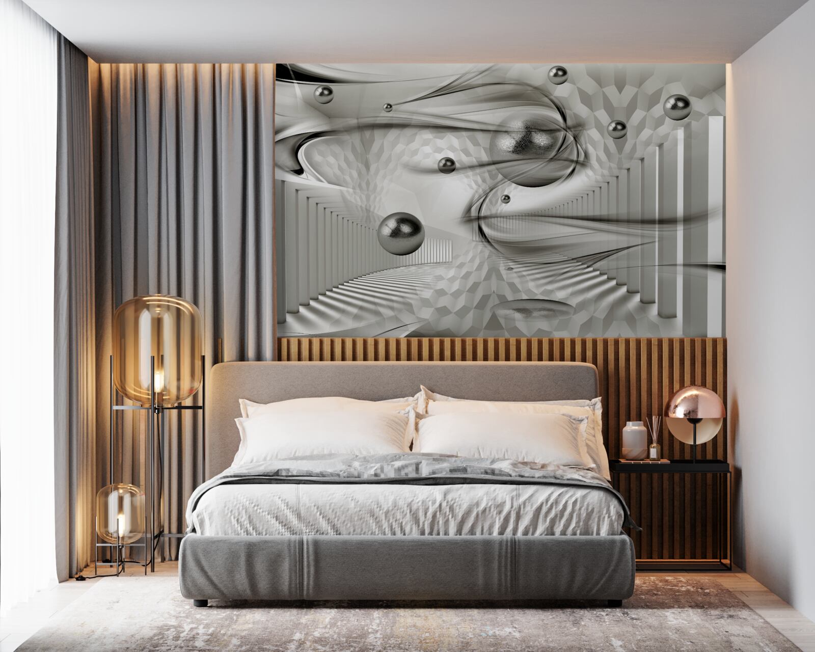 Fototapeta różne geometrie w odcieniach szarości