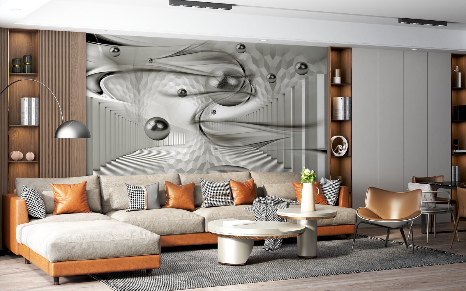 Fototapeta różne geometrie w odcieniach szarości