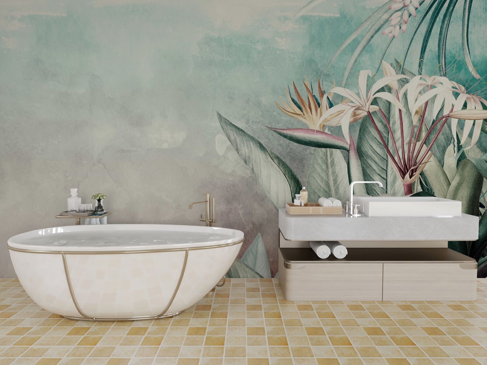 Fototapeta modny zielony liść