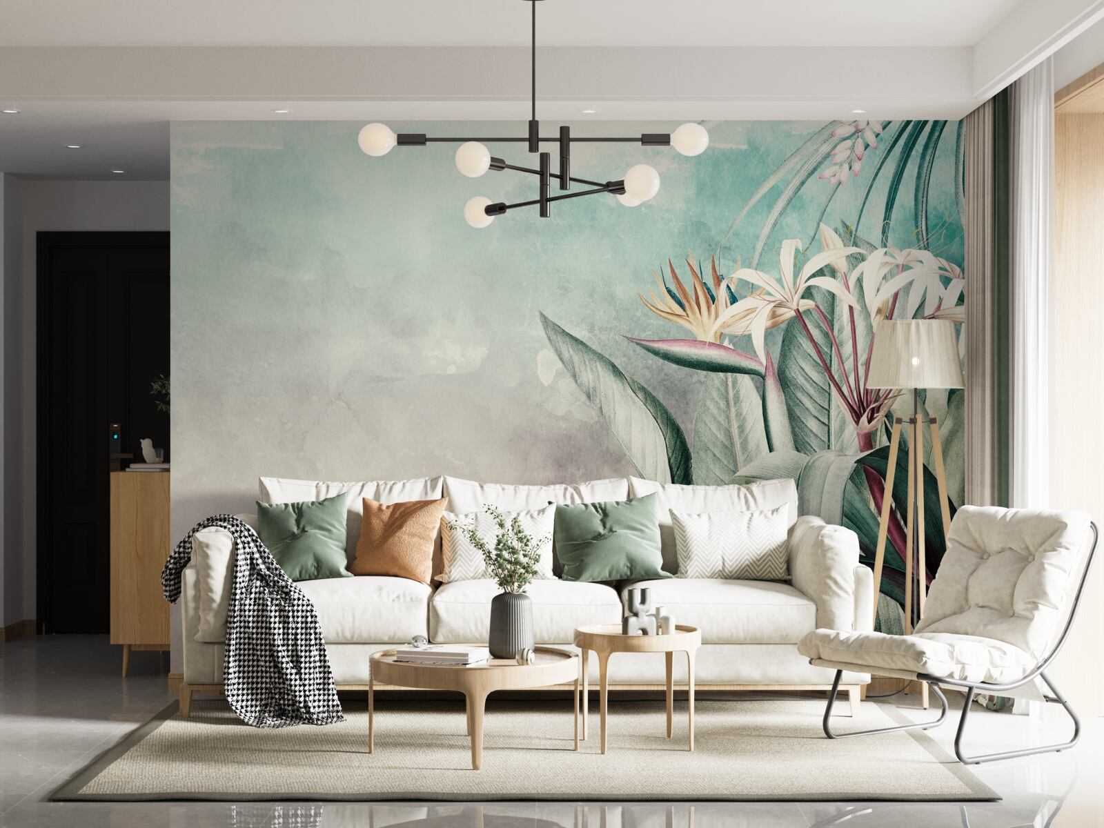 Fototapeta modny zielony liść