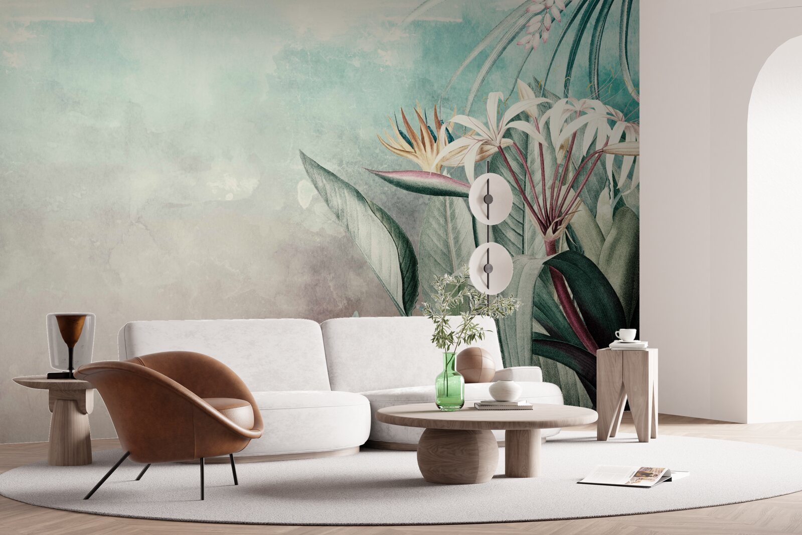 Fototapeta modny zielony liść