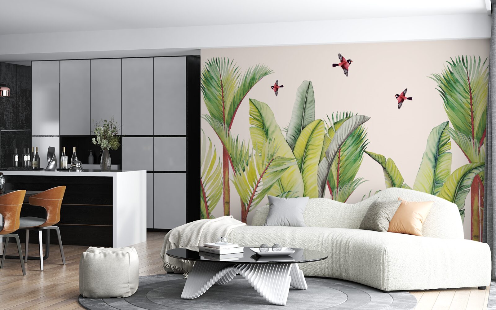 Fototapeta zieleń pod skrzydłami ptaków