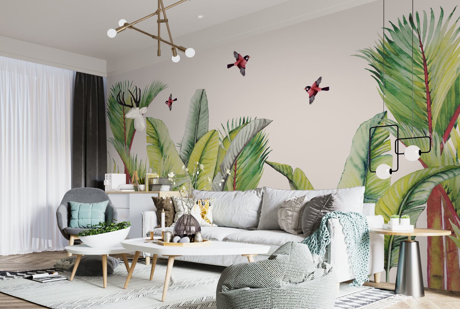 Fototapeta zieleń pod skrzydłami ptaków