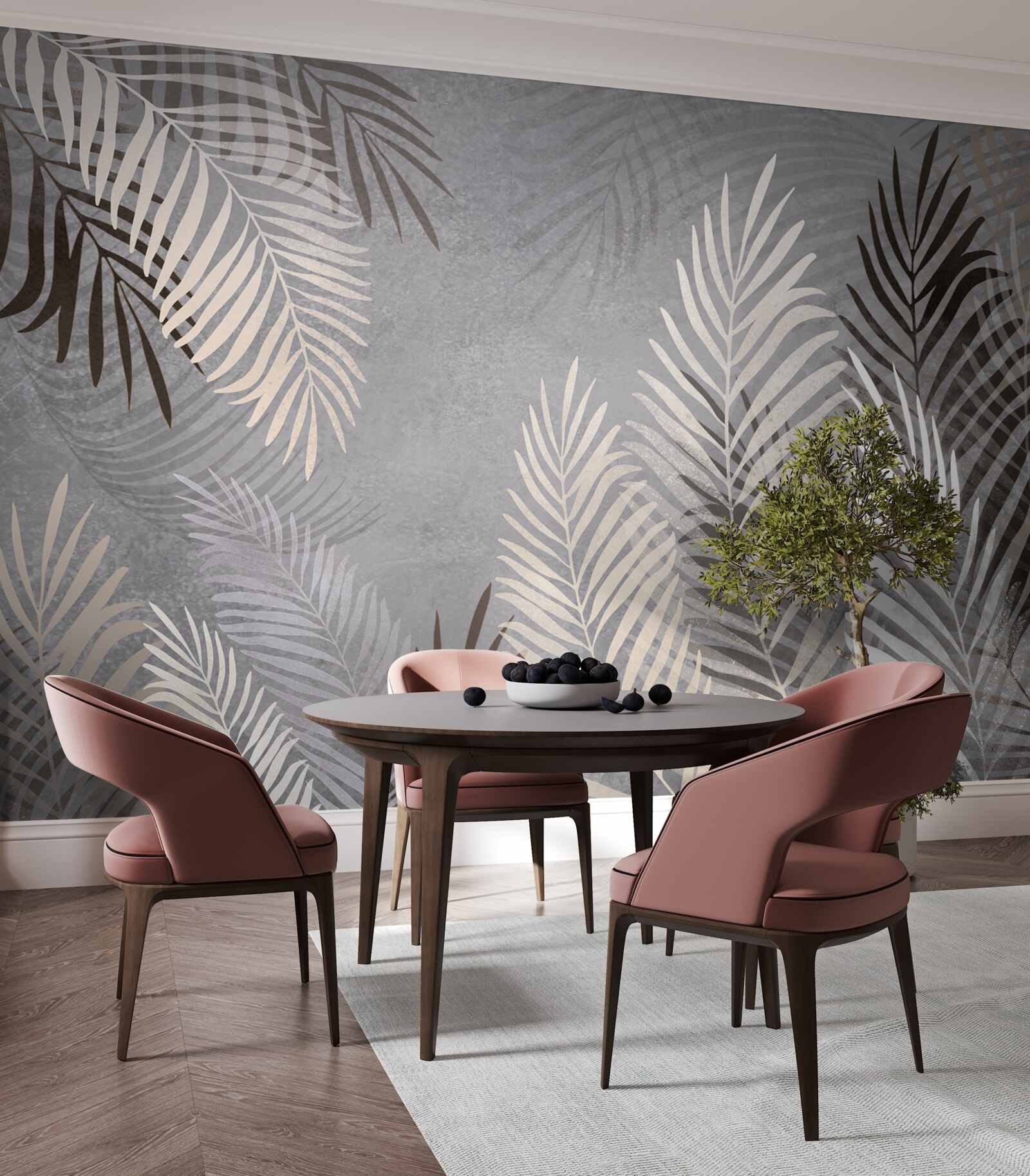 Fototapeta duże cienkie liście są białe