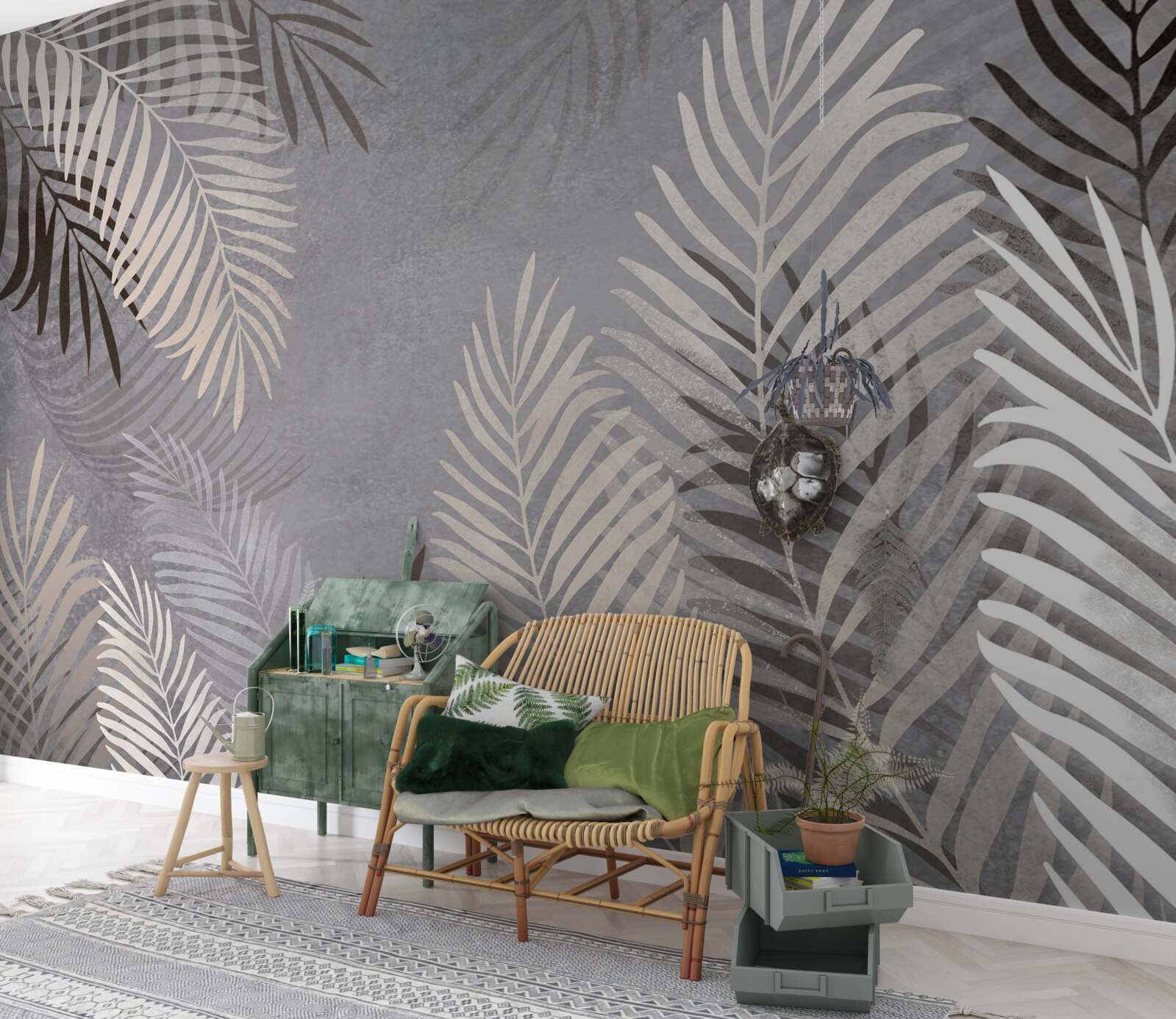 Fototapeta duże cienkie liście są białe