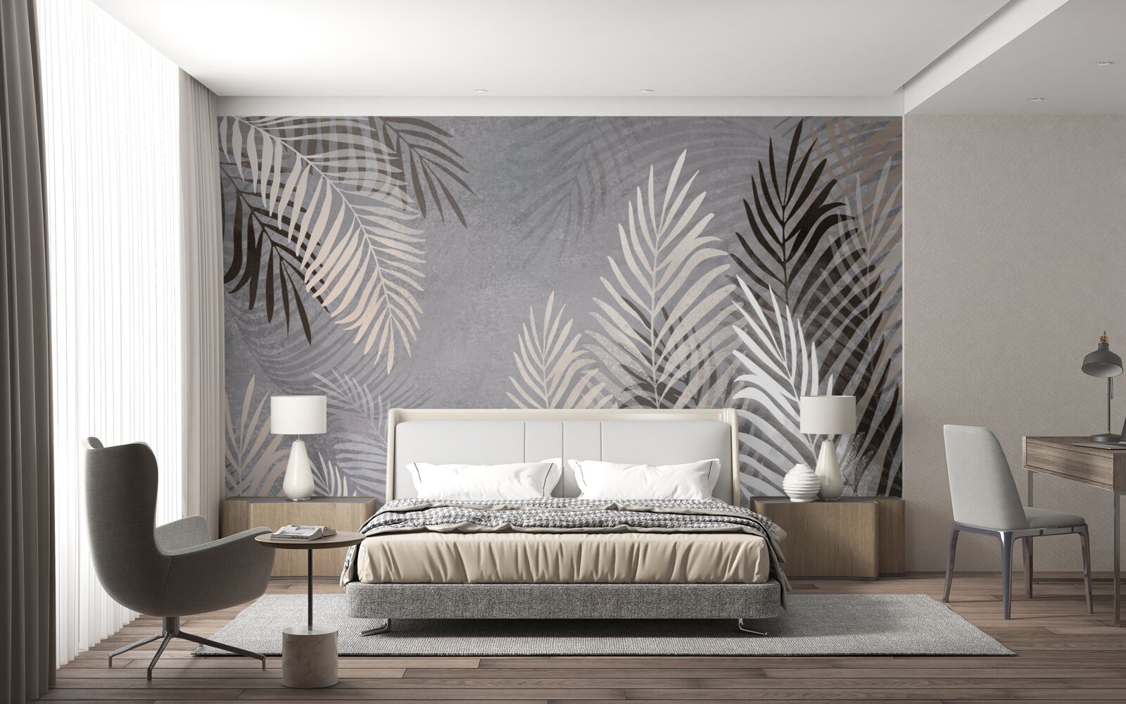 Fototapeta duże cienkie liście są białe