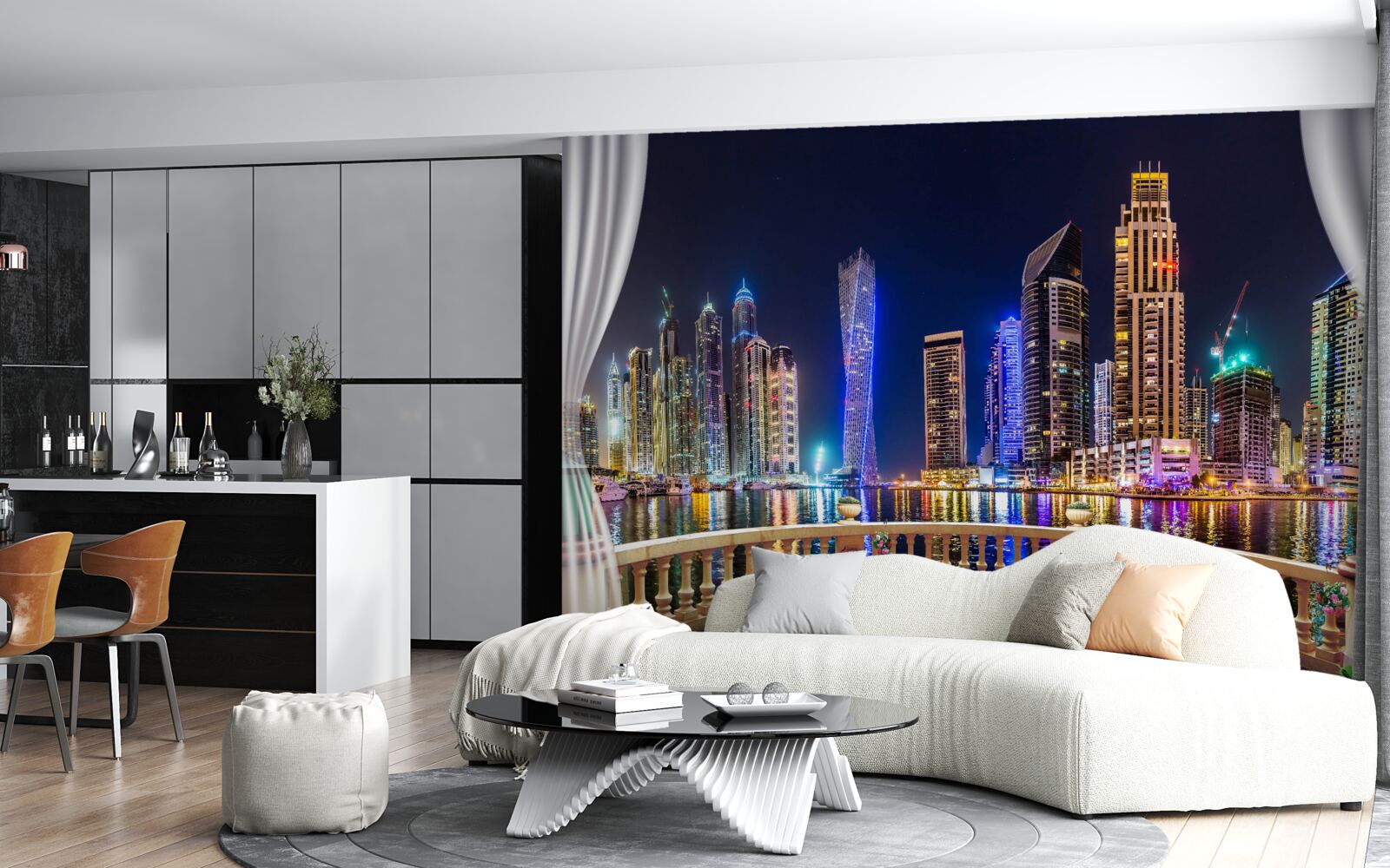 Fototapeta miasto nocą wygląda niesamowicie pięknie