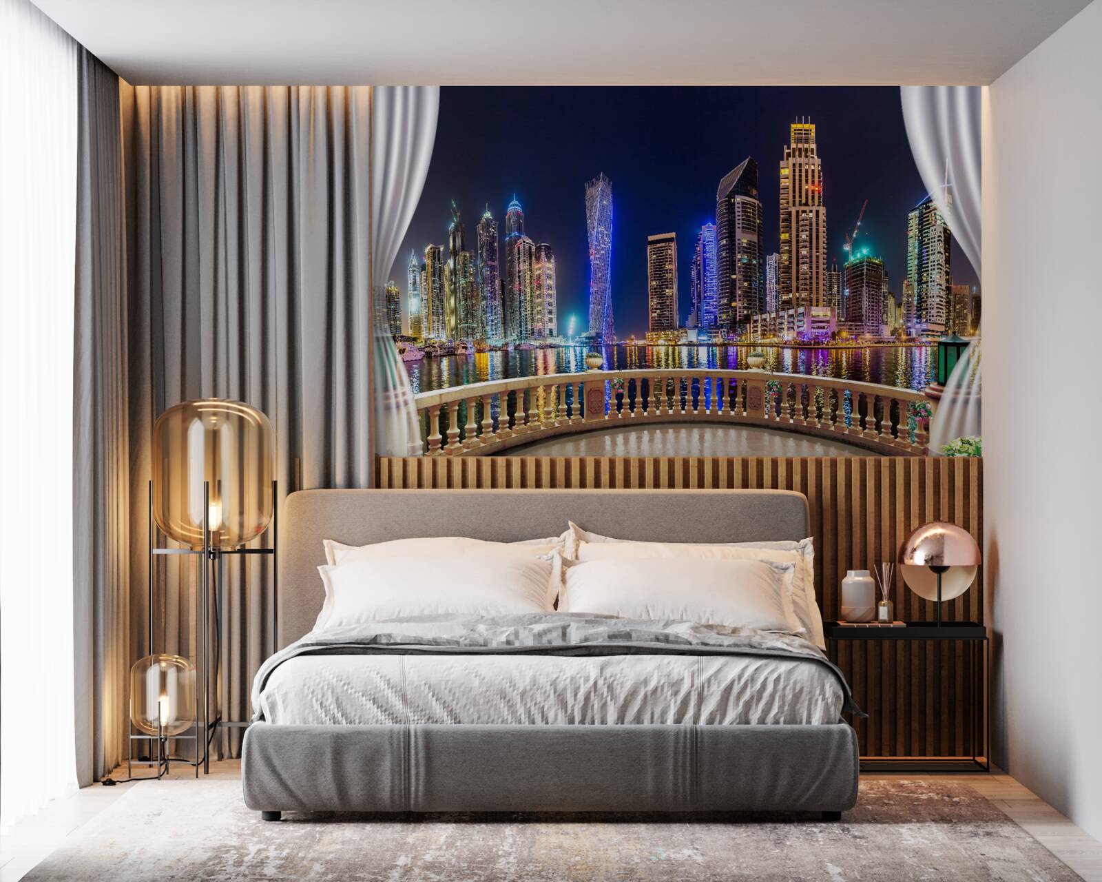 Fototapeta miasto nocą wygląda niesamowicie pięknie