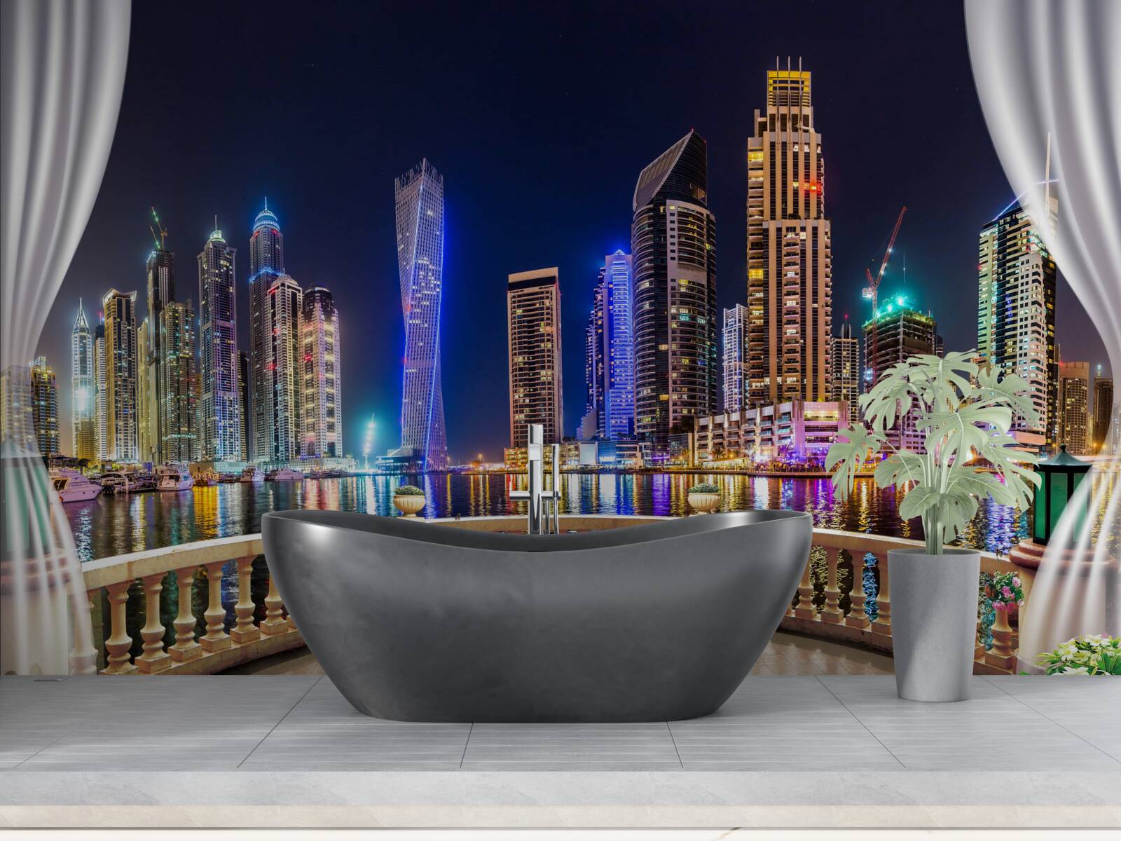 Fototapeta miasto nocą wygląda niesamowicie pięknie