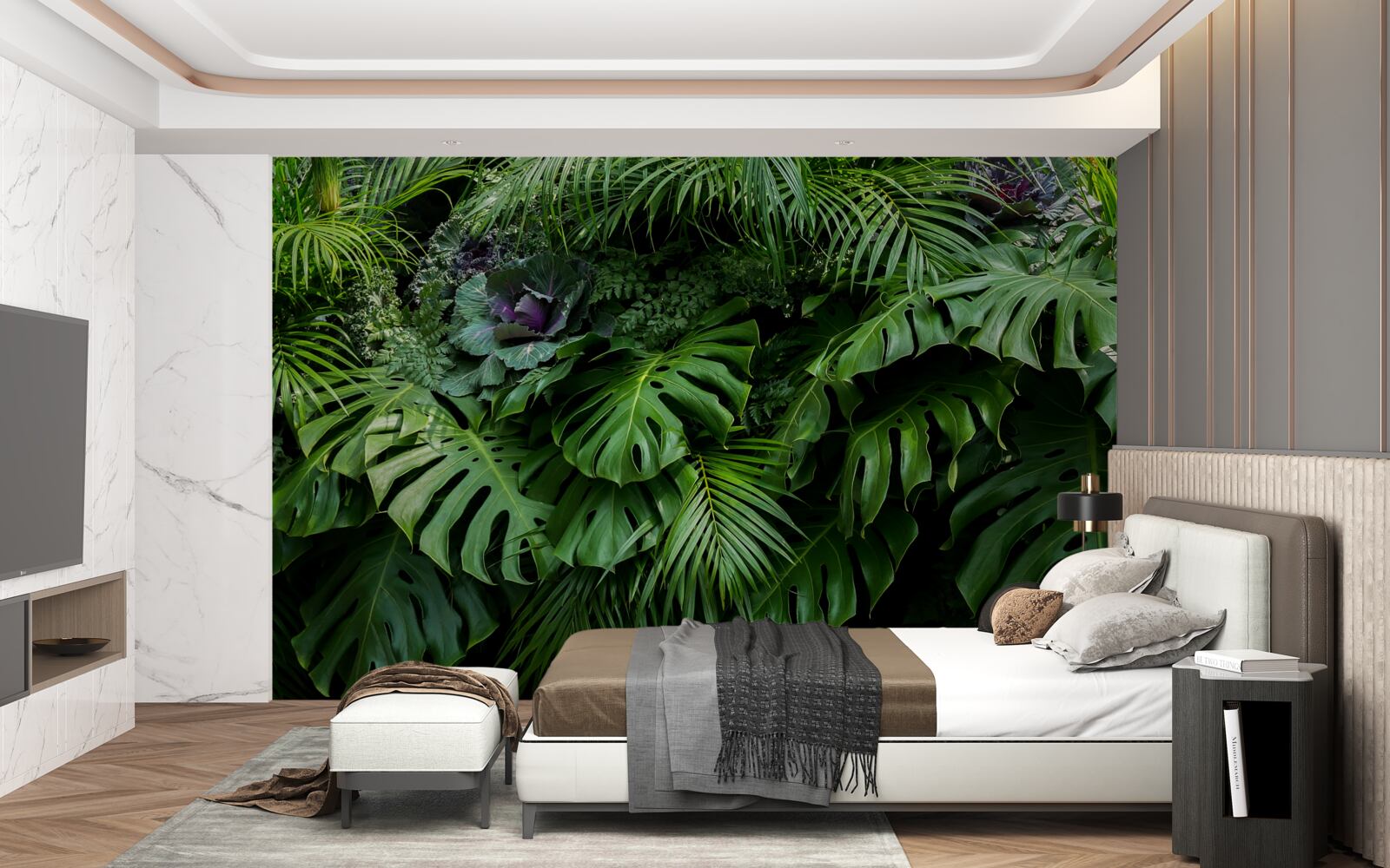 Fototapeta duże zielone liście