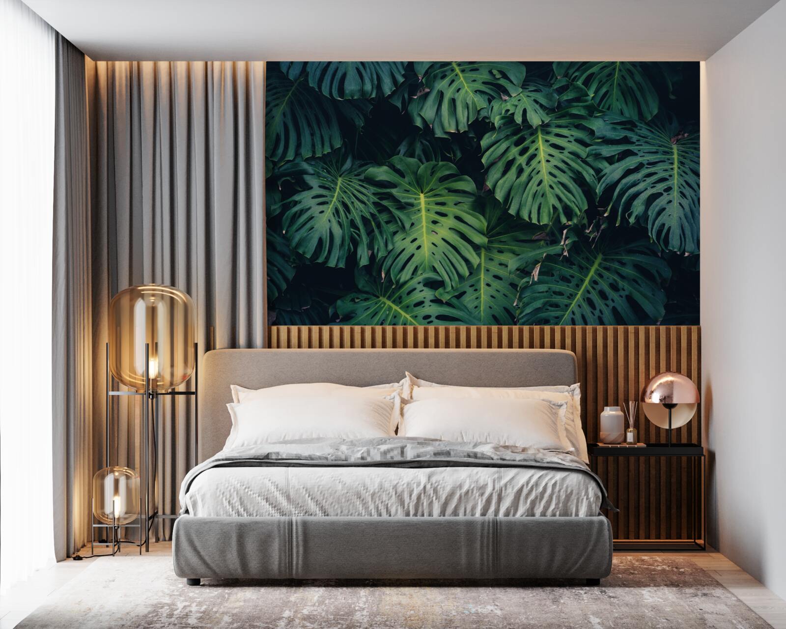 Fototapeta zielone liście dużych palm