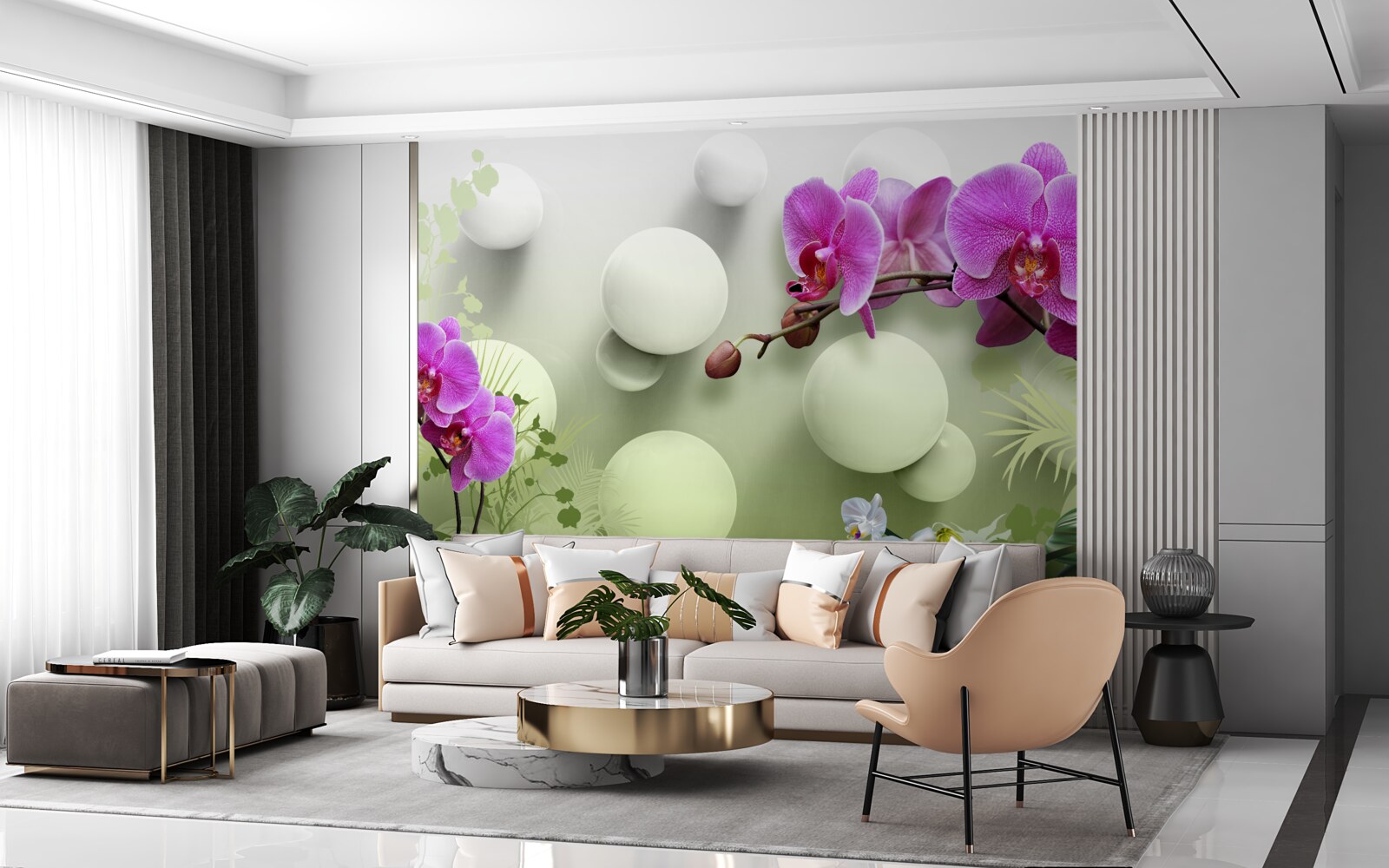 Fototapeta storczyki w odcieniach bieli i fioletu