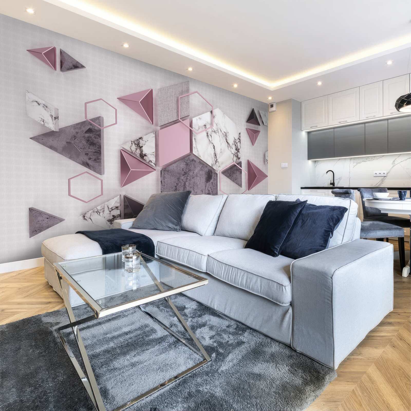 Fototapeta marmurowe obrazy geometryczne