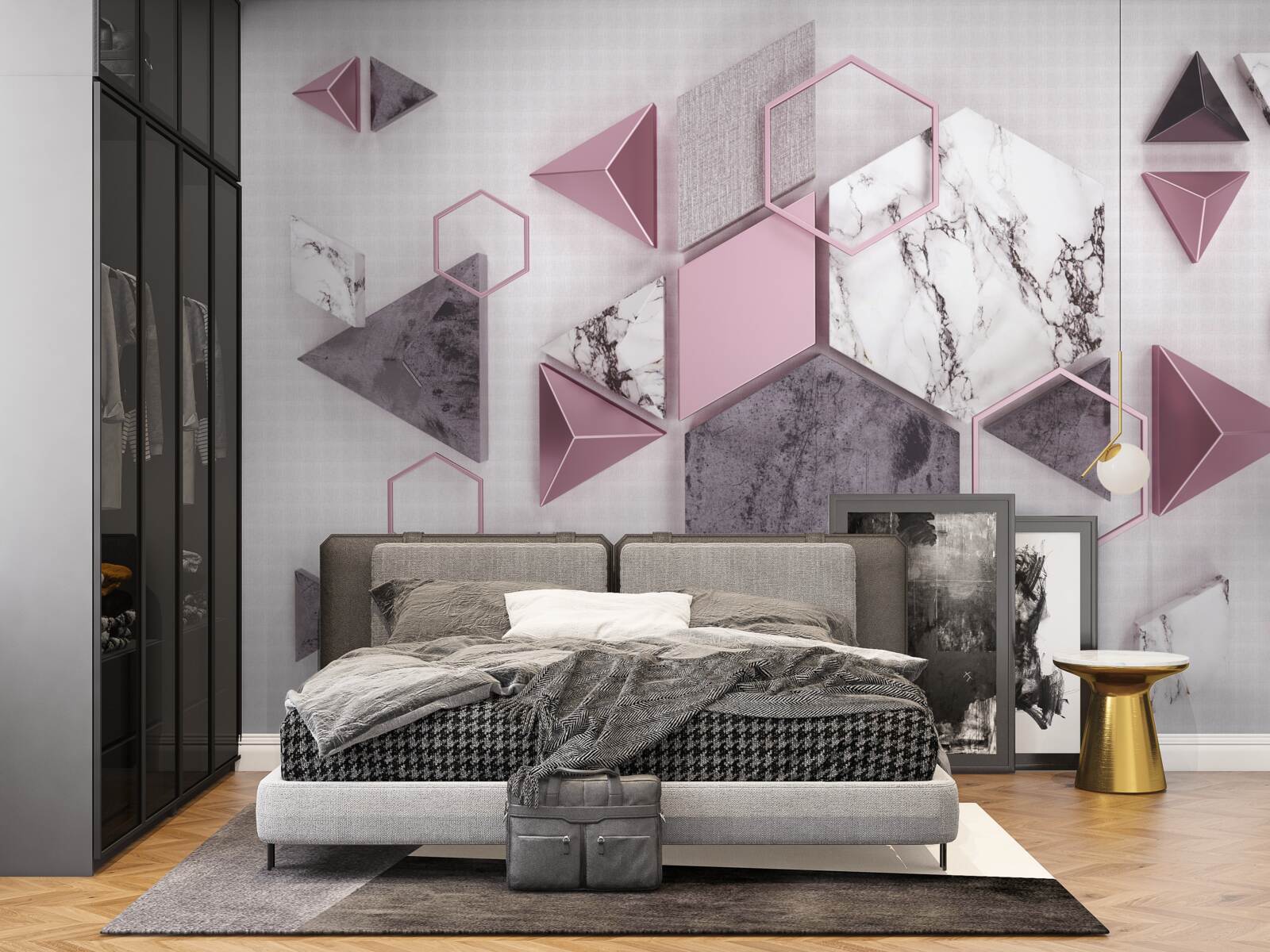 Fototapeta marmurowe obrazy geometryczne