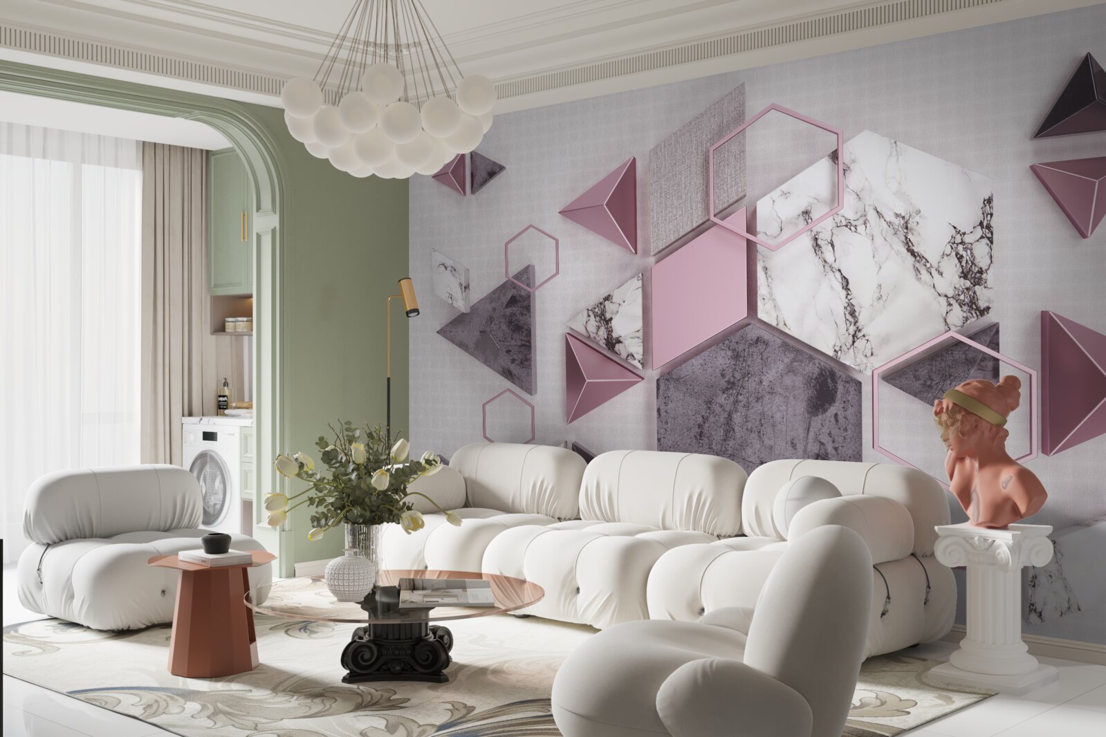 Fototapeta marmurowe obrazy geometryczne