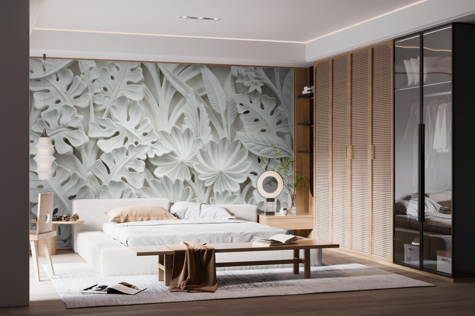 Fototapeta różne białe liście tropikalne