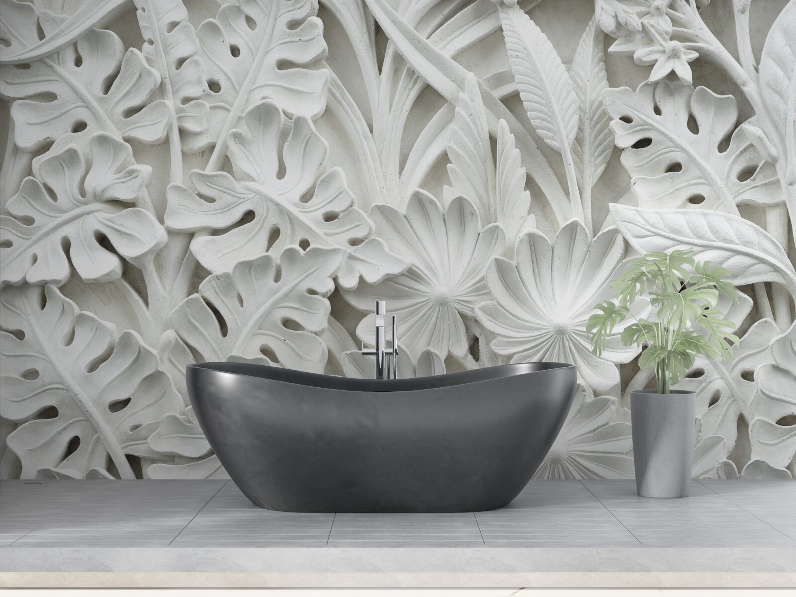 Fototapeta różne białe liście tropikalne