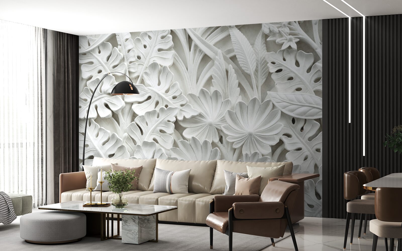 Fototapeta różne białe liście tropikalne