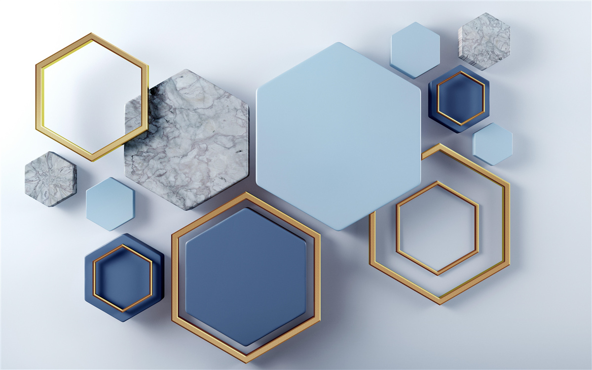 Fototapeta geometryczny abstrakcyjny projekt z sześciokątami