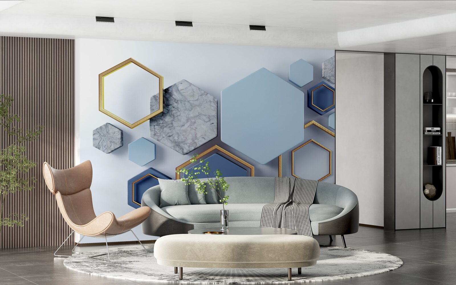 Fototapeta geometryczny abstrakcyjny projekt z sześciokątami