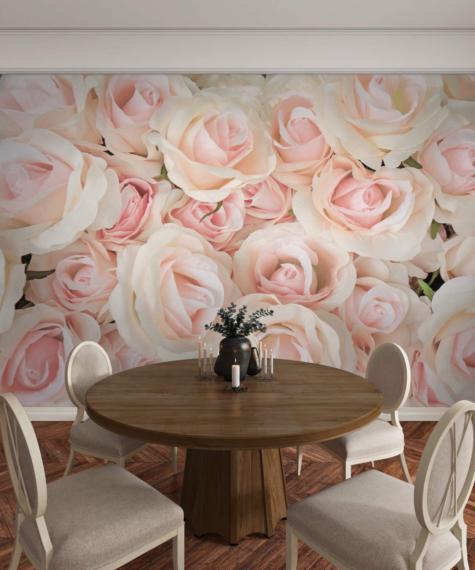 Fototapeta wiele delikatnych różowych róż