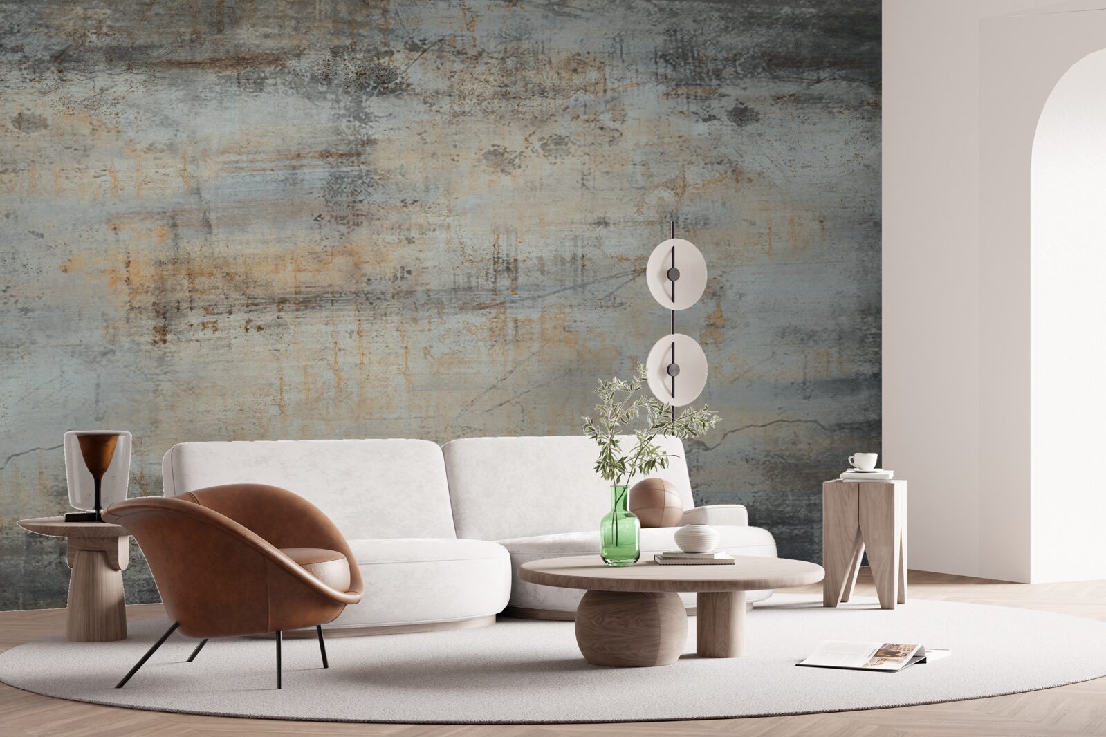 Fototapeta szara ściana, zniszczona przez czas