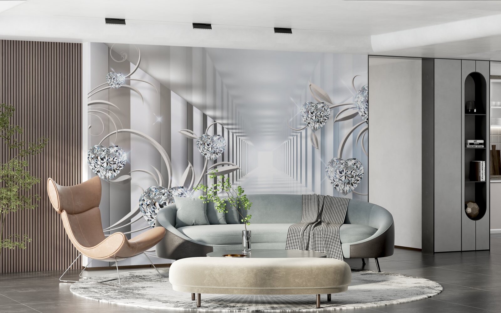 Fototapeta niezmiennie białe, niekończące się przejście