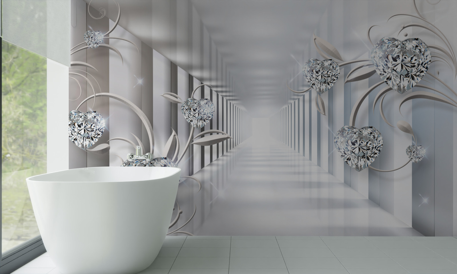 Fototapeta niezmiennie białe, niekończące się przejście