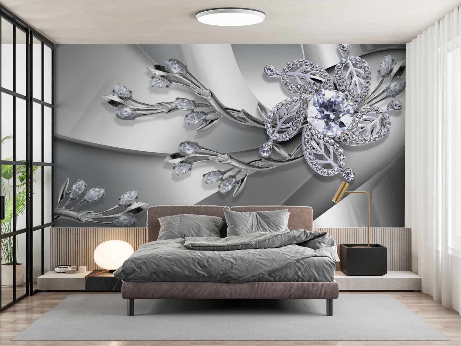 Fototapeta pączek i gałęzie wykonane z kamieni