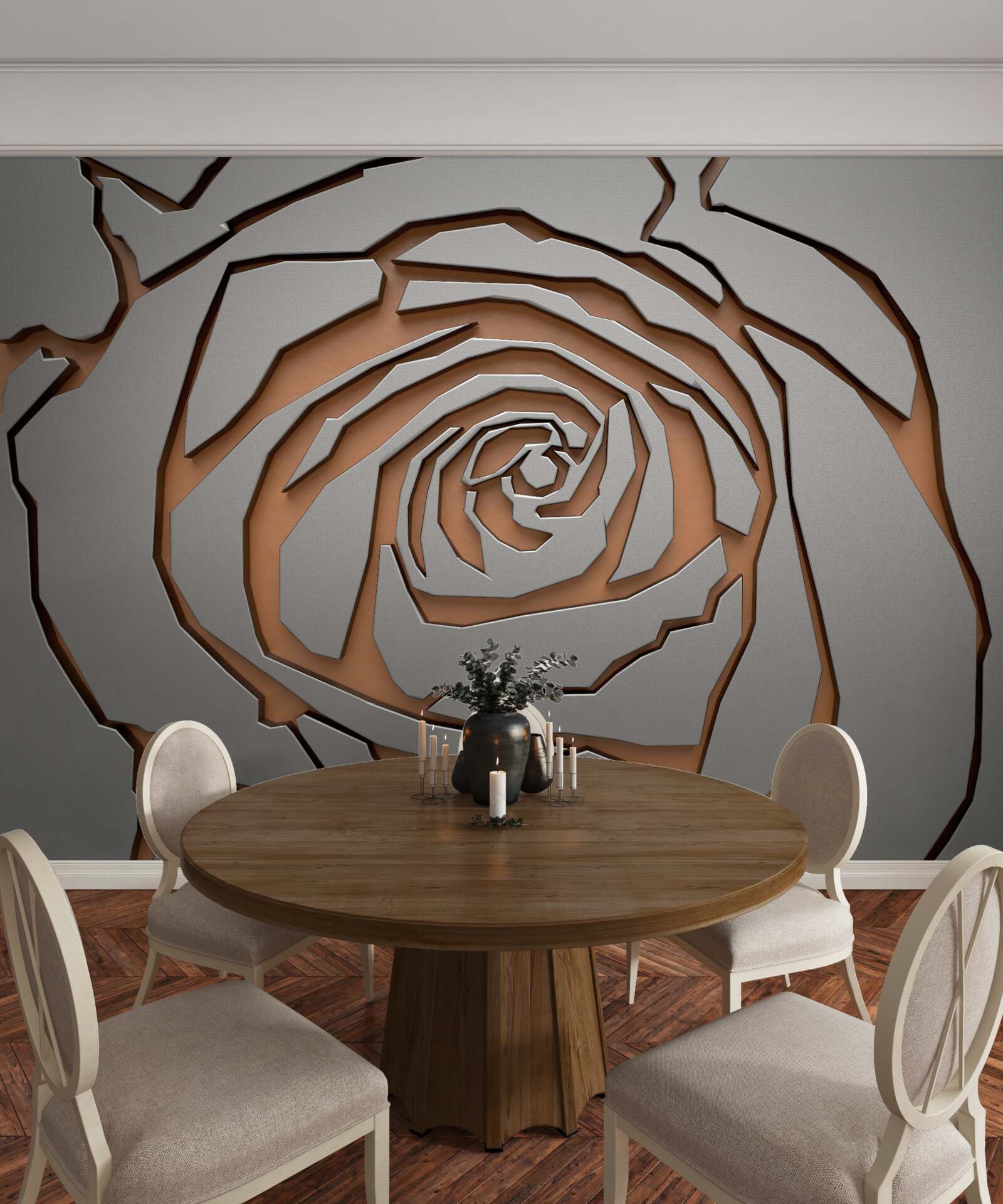 Fototapeta na ścianie podświetlona jest jedna duża róża