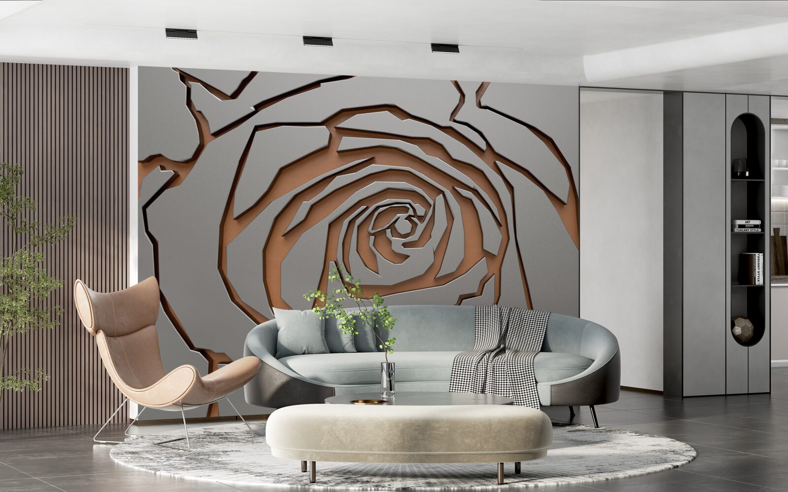 Fototapeta na ścianie podświetlona jest jedna duża róża