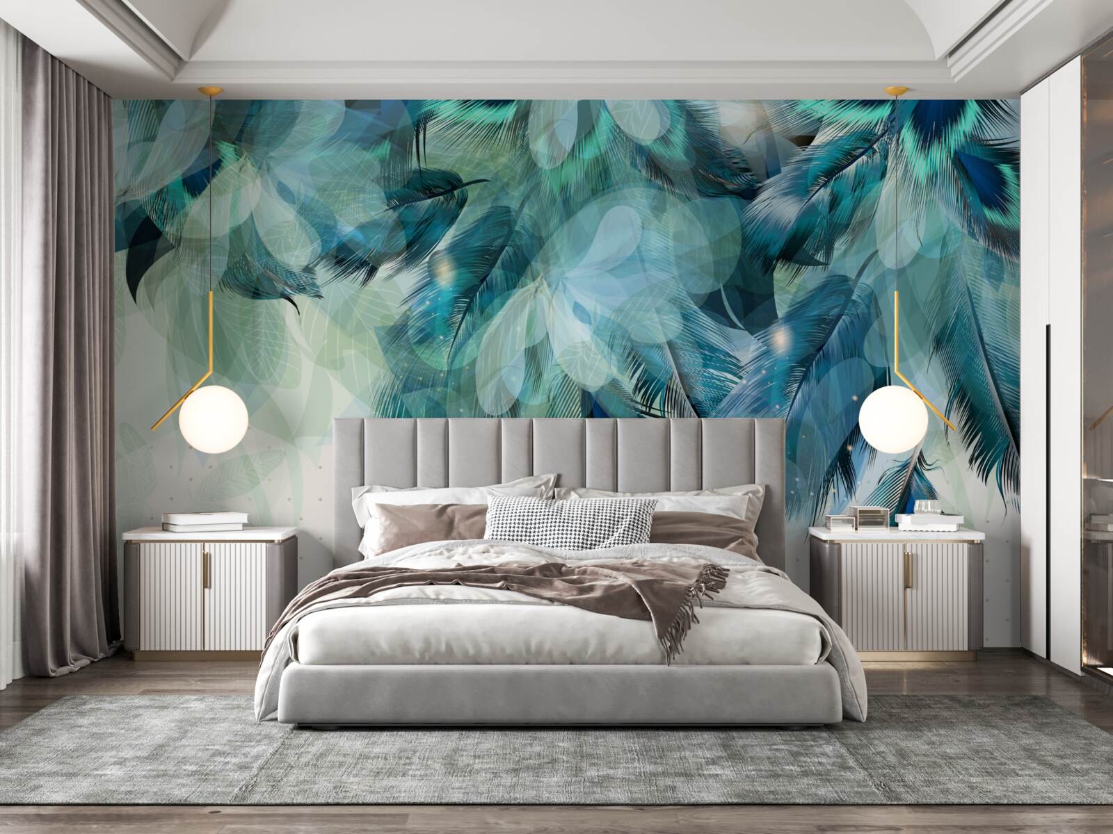 Fototapeta pawie pióra w odcieniu turkusu