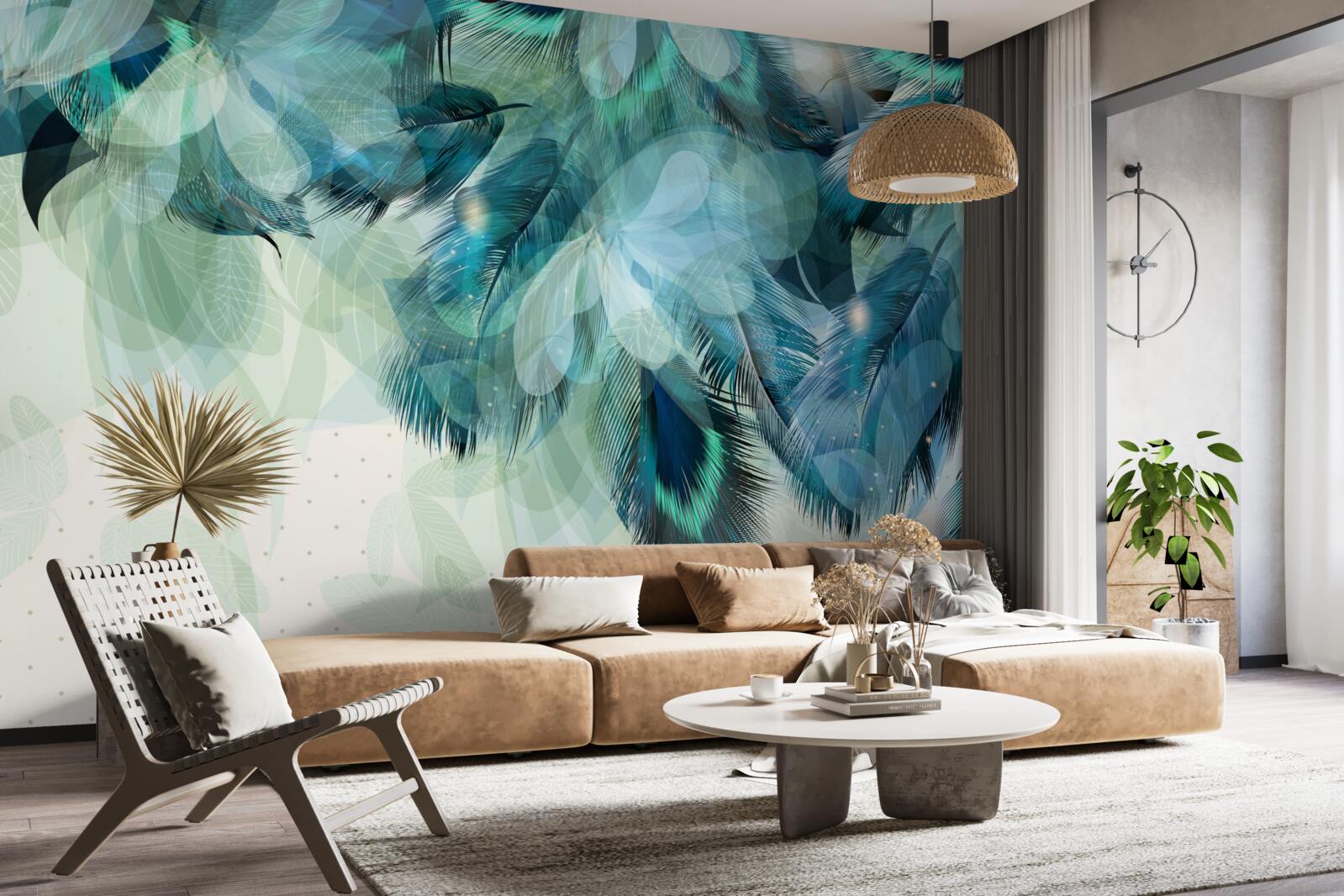 Fototapeta pawie pióra w odcieniu turkusu