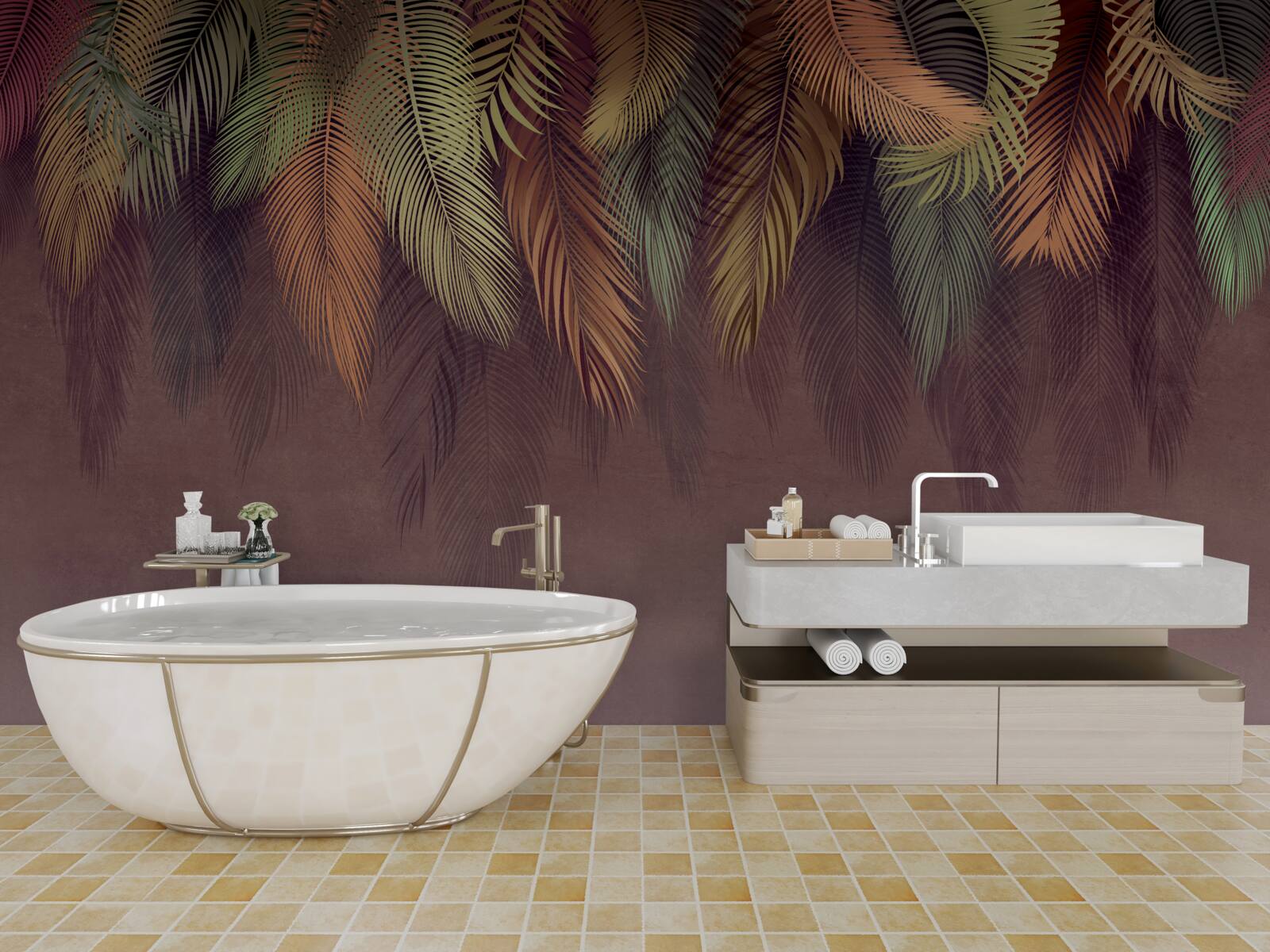 Fototapeta zwisają pióra w różnych kolorach