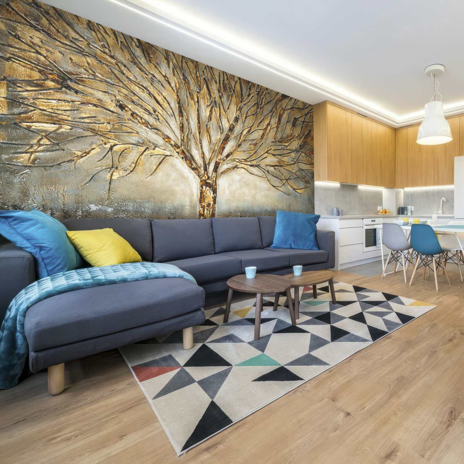 Fototapeta drzewo nagie ze złotem