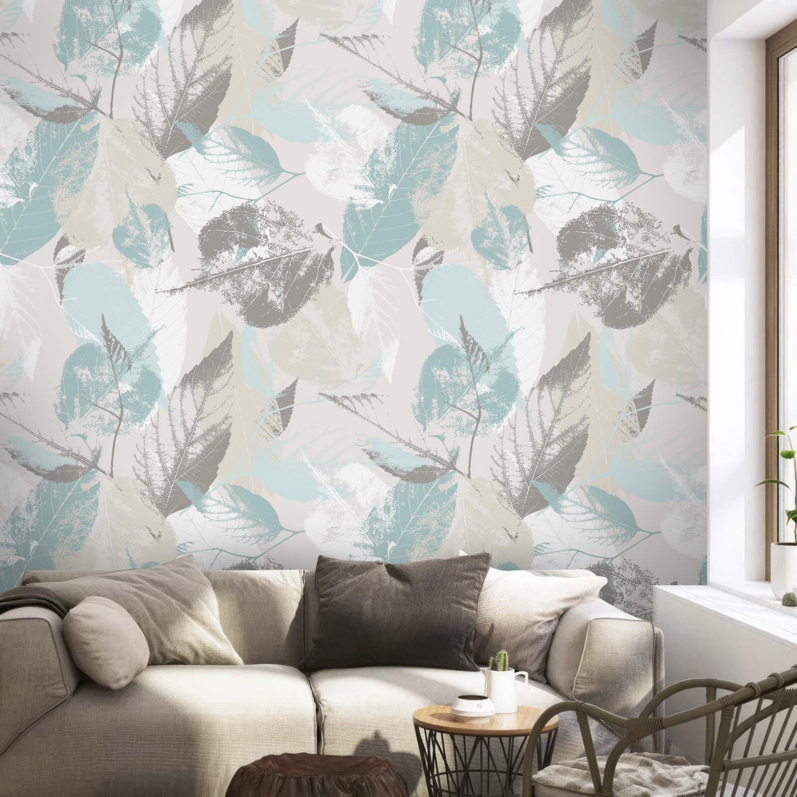 Fototapeta liście są malowane pociągnięciami pędzla