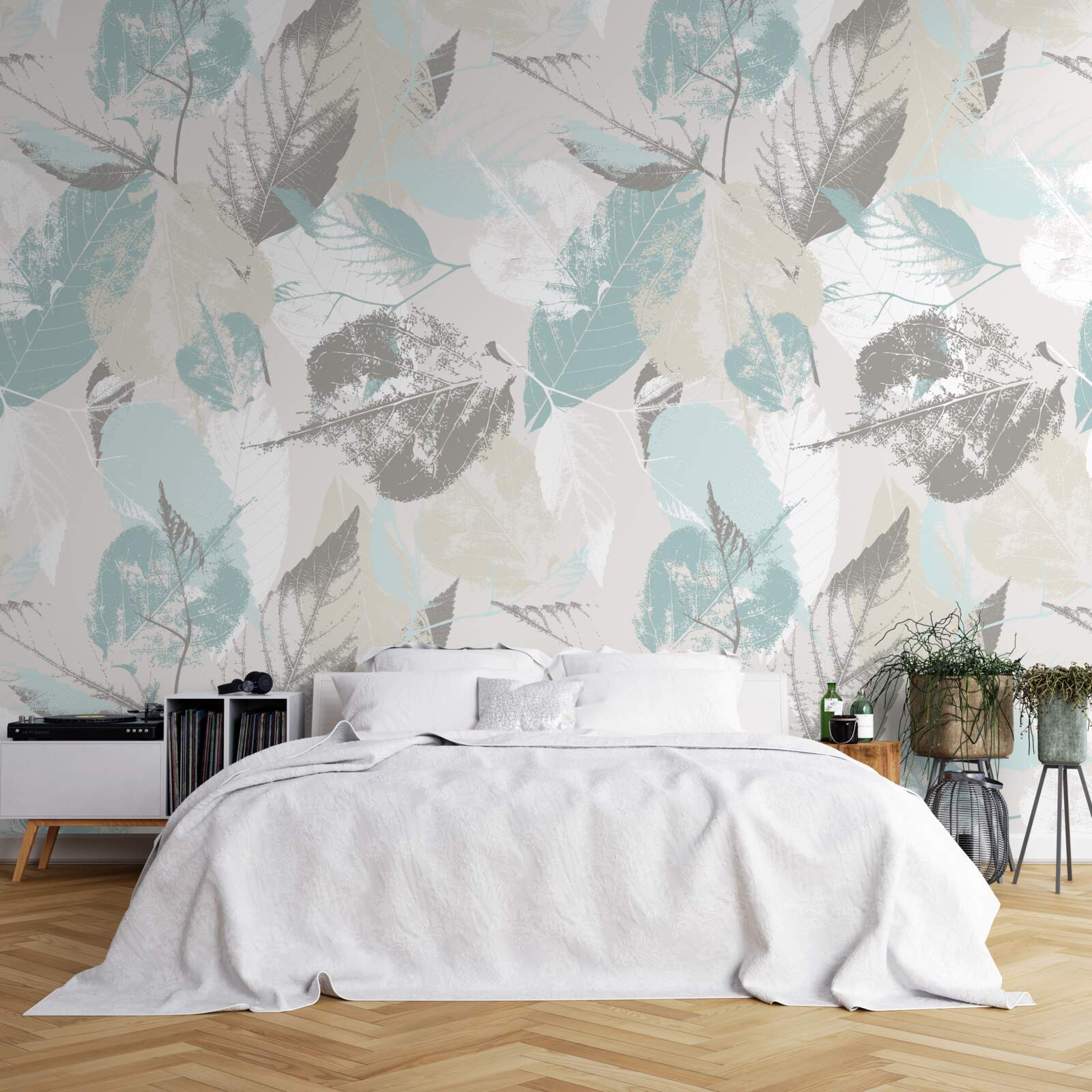 Fototapeta liście są malowane pociągnięciami pędzla