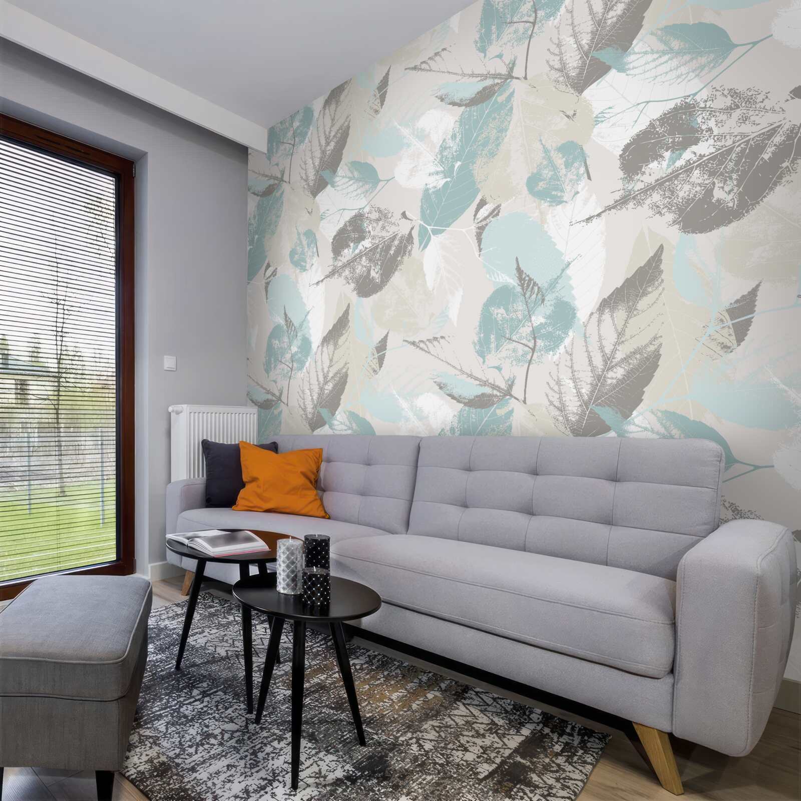 Fototapeta liście są malowane pociągnięciami pędzla