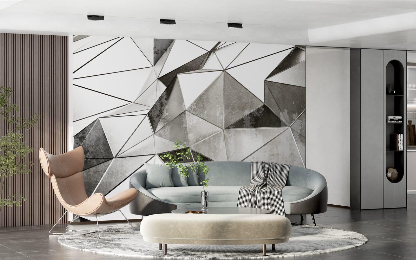 Fototapeta streszczenie czarno-białe tło w stylu geometrycznym