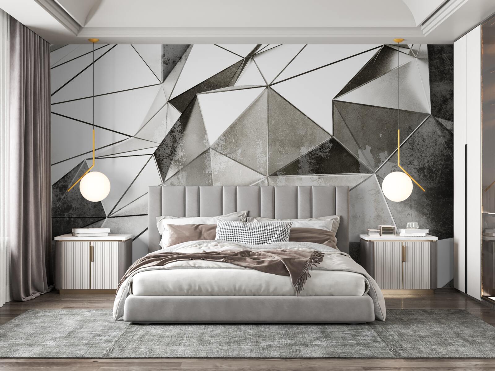 Fototapeta streszczenie czarno-białe tło w stylu geometrycznym