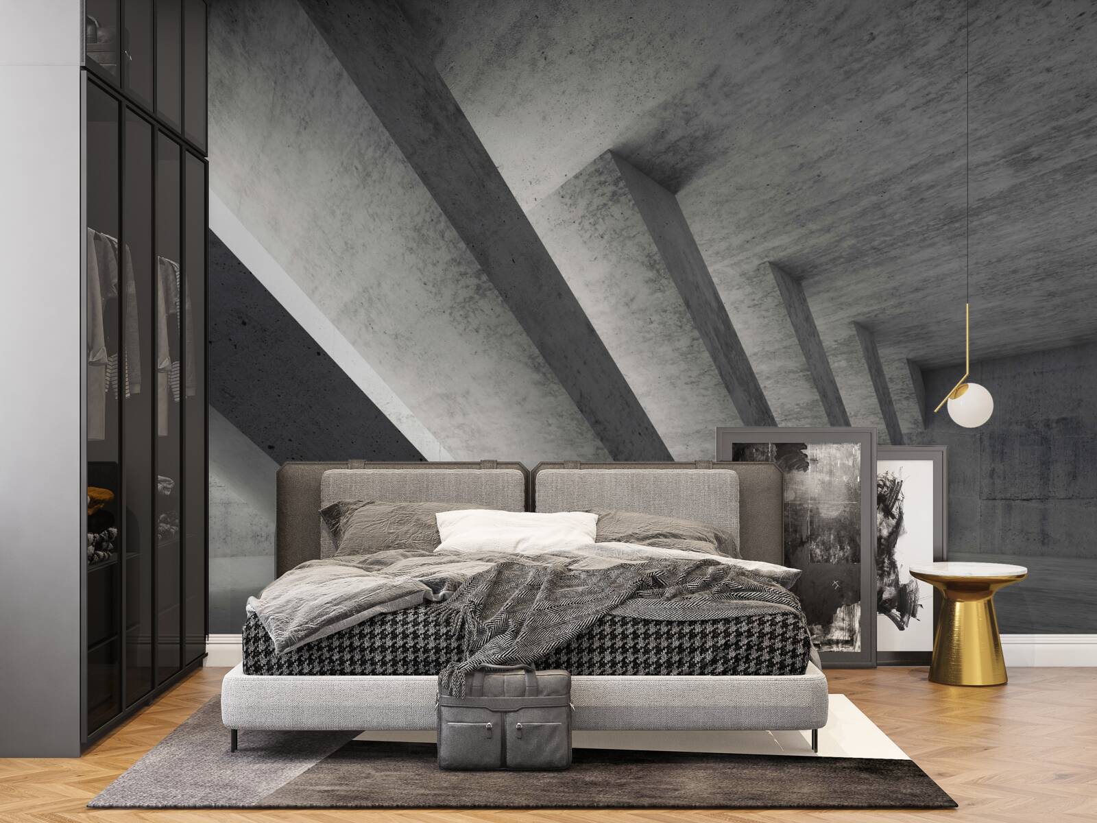 Fototapeta szary tunel w stylu architektonicznym