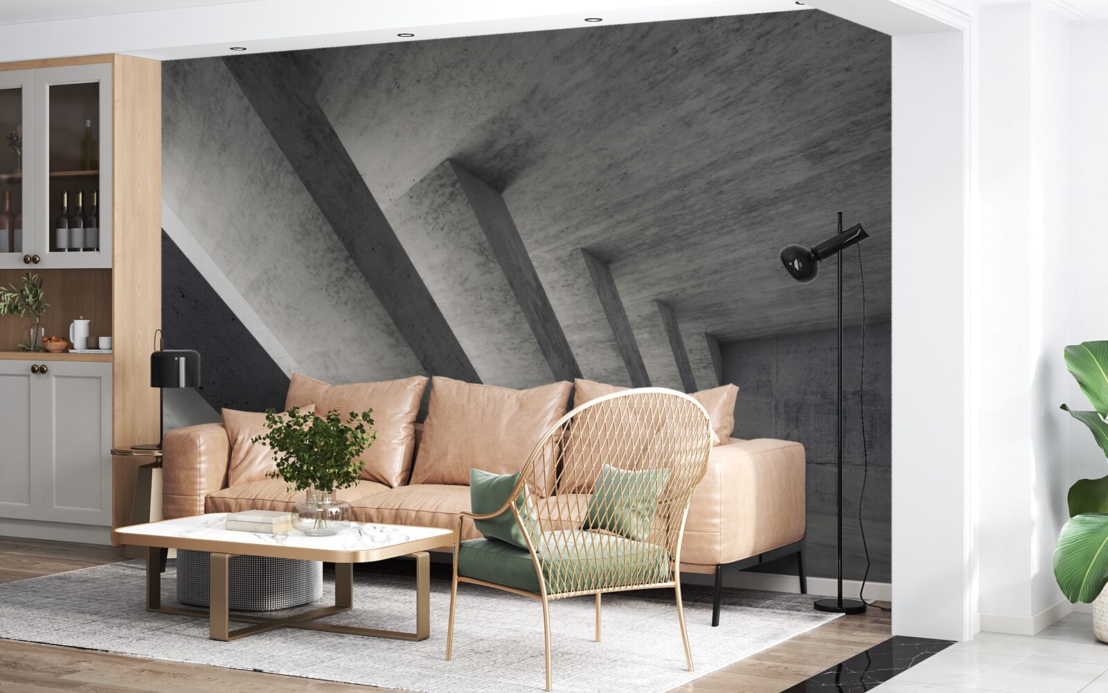 Fototapeta szary tunel w stylu architektonicznym