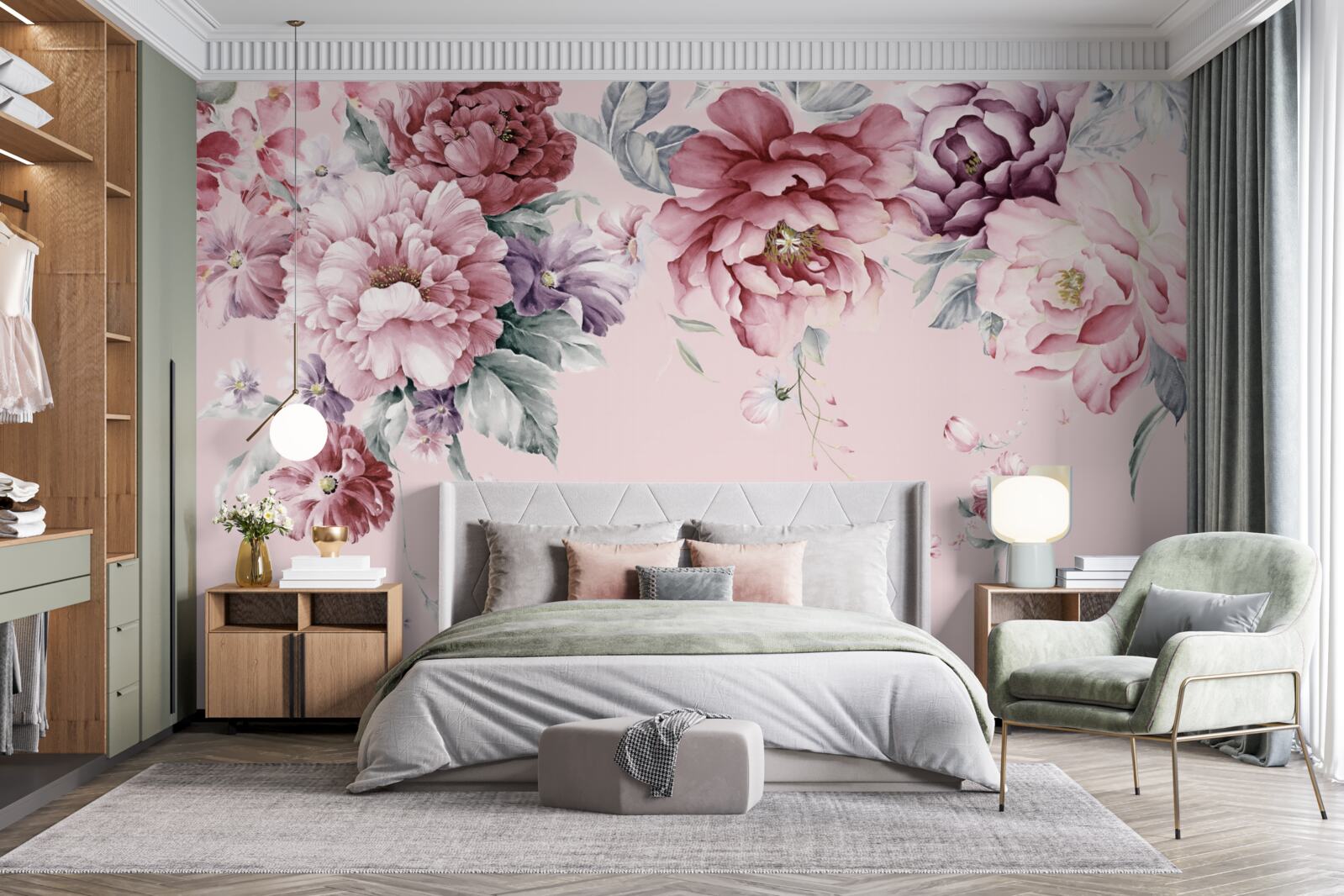 Fototapeta różne różowe kwiaty